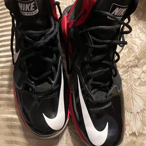 Nike Black and Red High-Top Sneakers